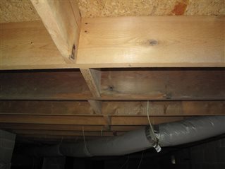 No insulation was installed under the floor above the crawl space.