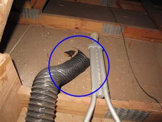One or more exhaust fan ducts in the attic were not attached.