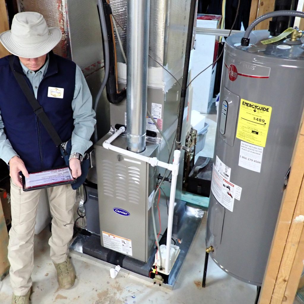 Mechanical systems shown in a home inspection