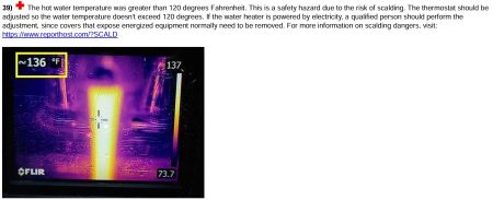Home inspection report thermal imaging example