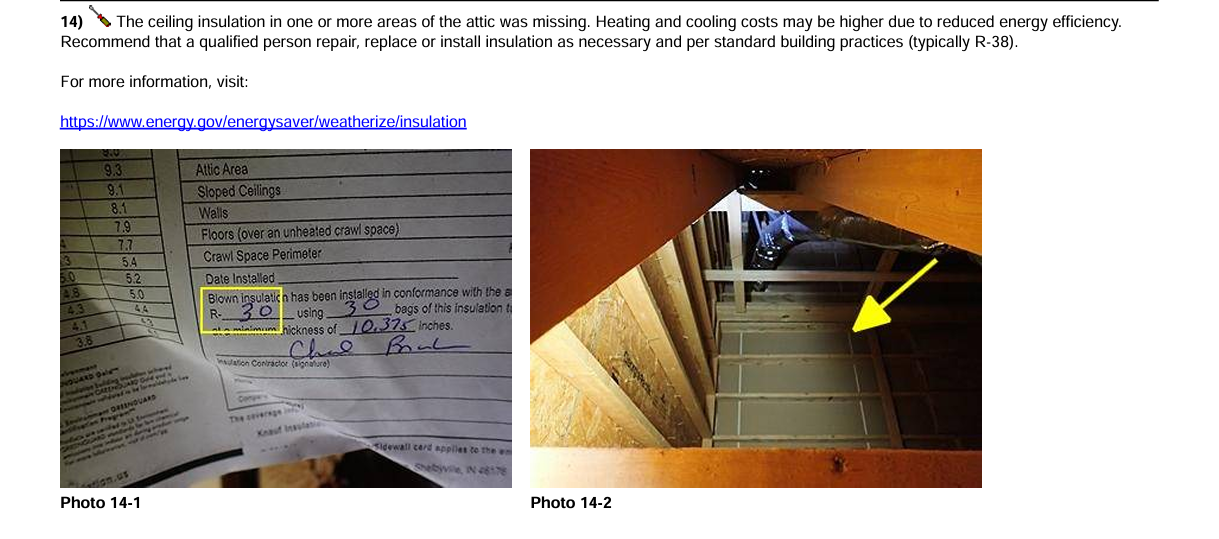 Missing attic insulation discovered during a Georgia new construction home inspection