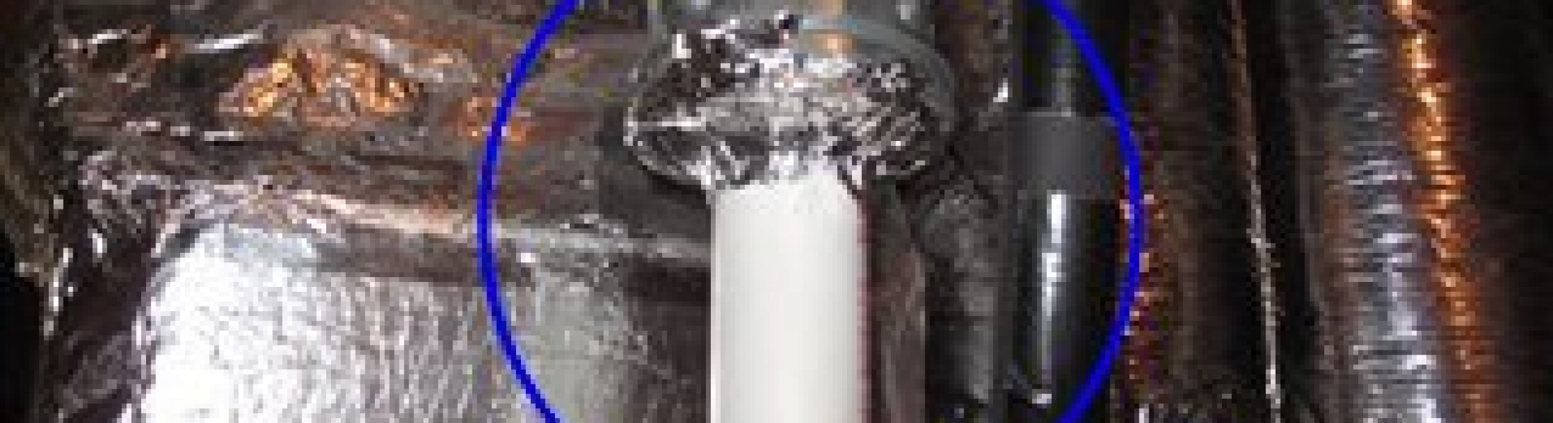 Improperly retrofitted pvc flue pipe sections at the new furnaces